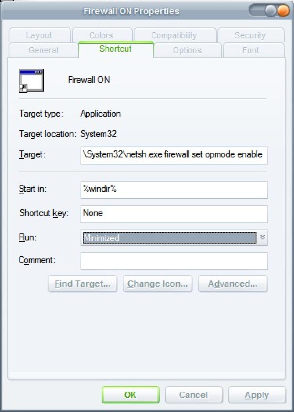 Attivare e disattivare con un solo click il Firewall di Windows Vista - 