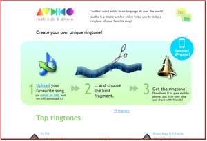 Audiko: Trasformare gli mp3 in suonerie online