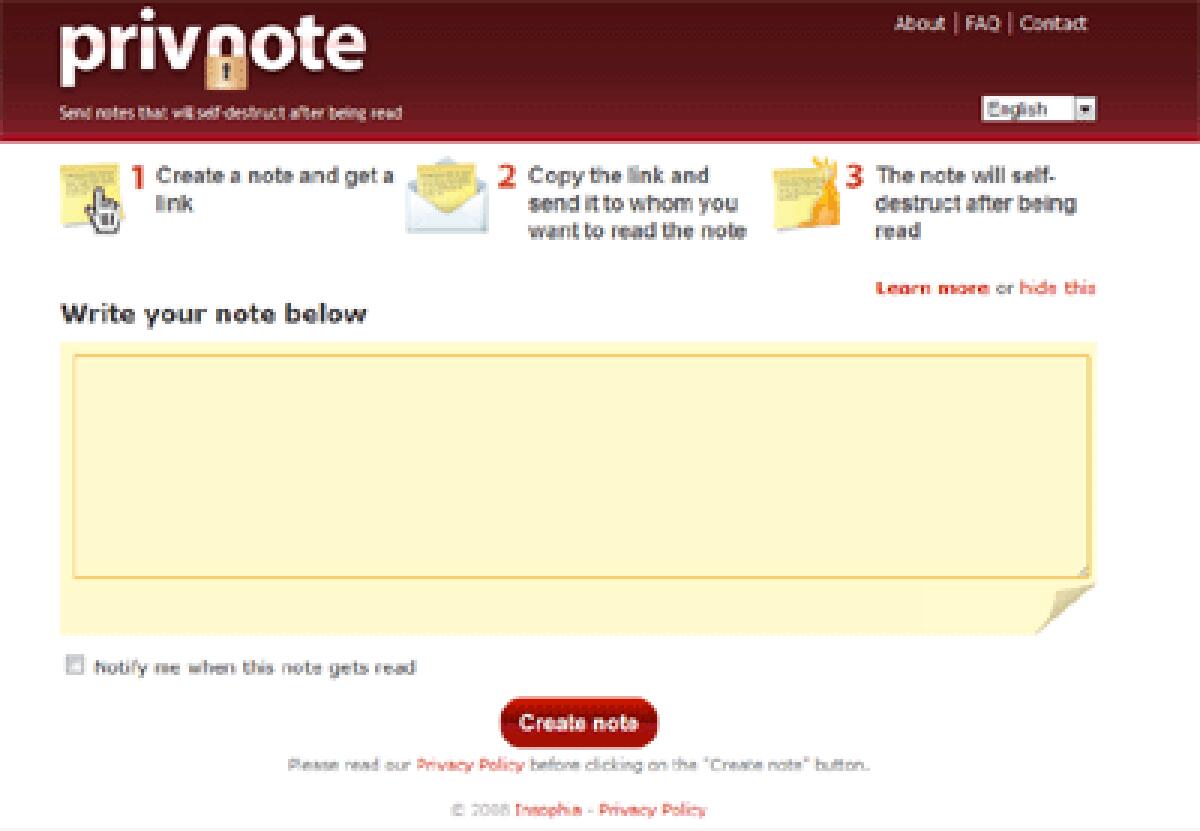 Privnote ovvero creare pagine che si autodistruggono - 