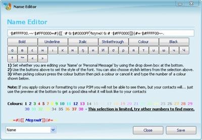 NameEditor: Programma per creare Nickname per Messenger