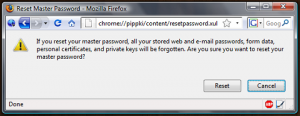 Come resettare la Master Password di Firefox.