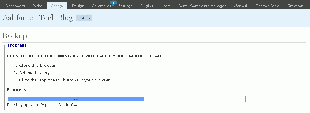 Come fare il backup di un Blog Wordpress.