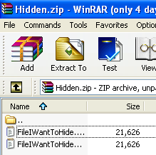 Come Nascondere file compressi Rar o Zip nelle immagini