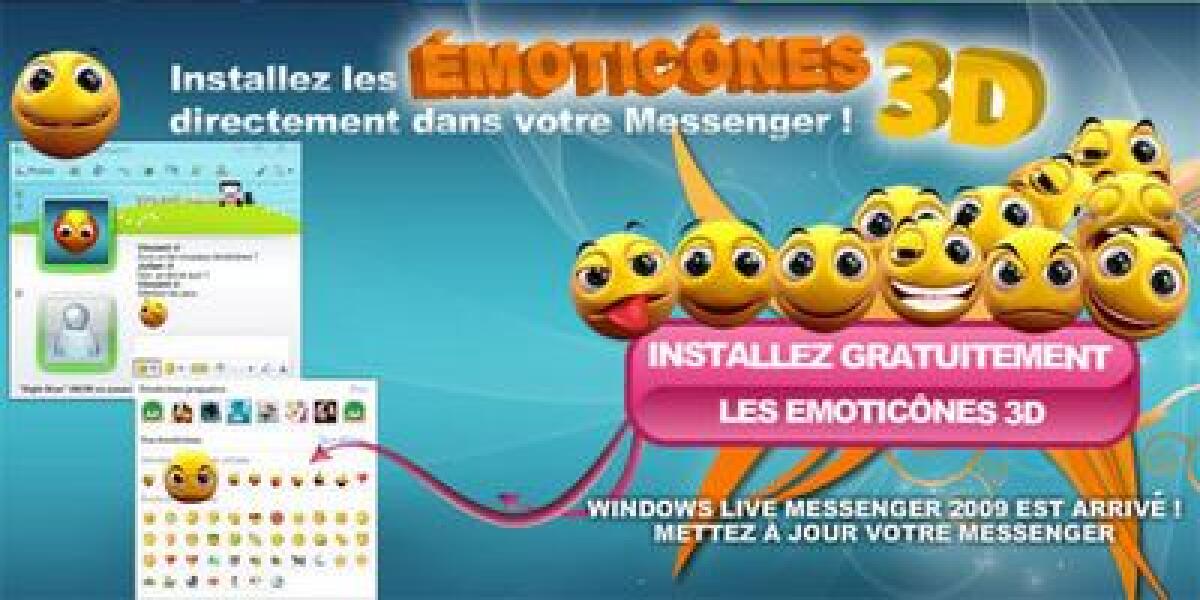 Scarica il pack delle emoticon in 3D Windows Live Messenger (Msn 2009) - 