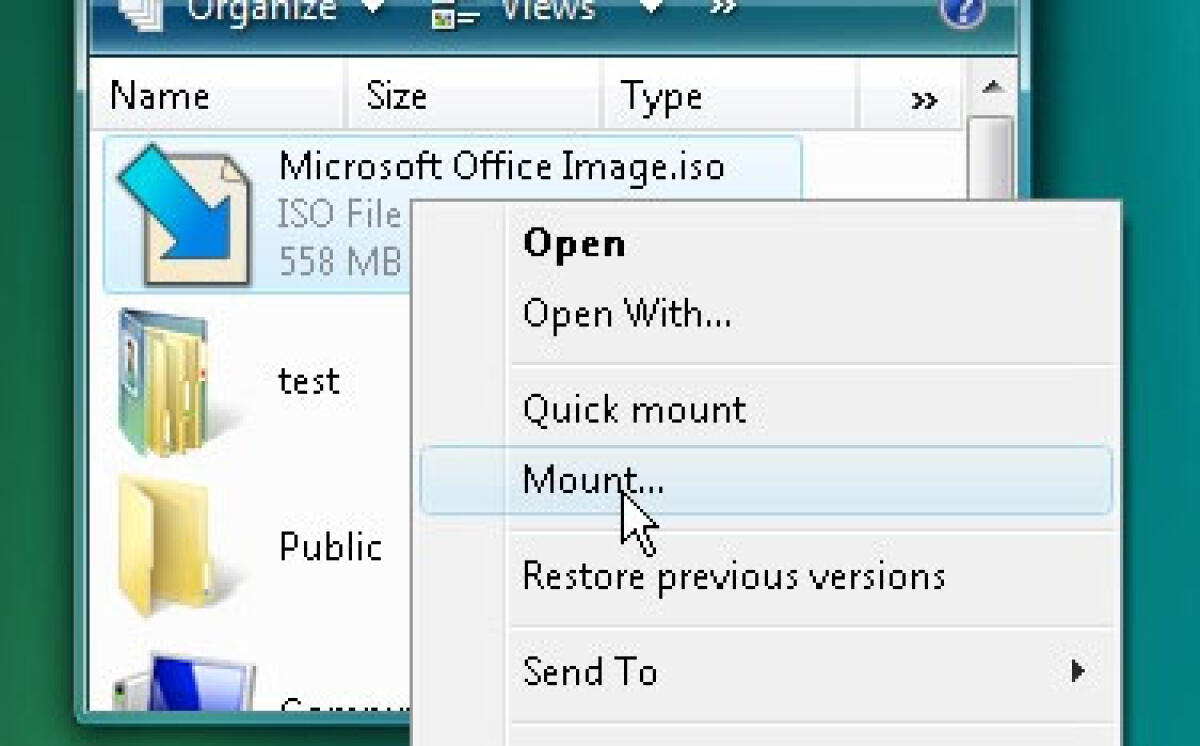 Comprimere e montare ZIP, ISO, CFS - 