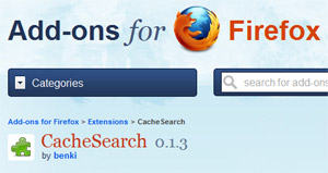 Un motore di ricerca per le cache di Firefox