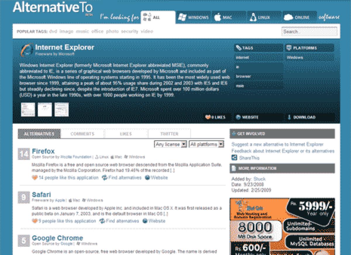 Trovate tutte le versioni alternative di un programma per Windows, Linux e OS. - 