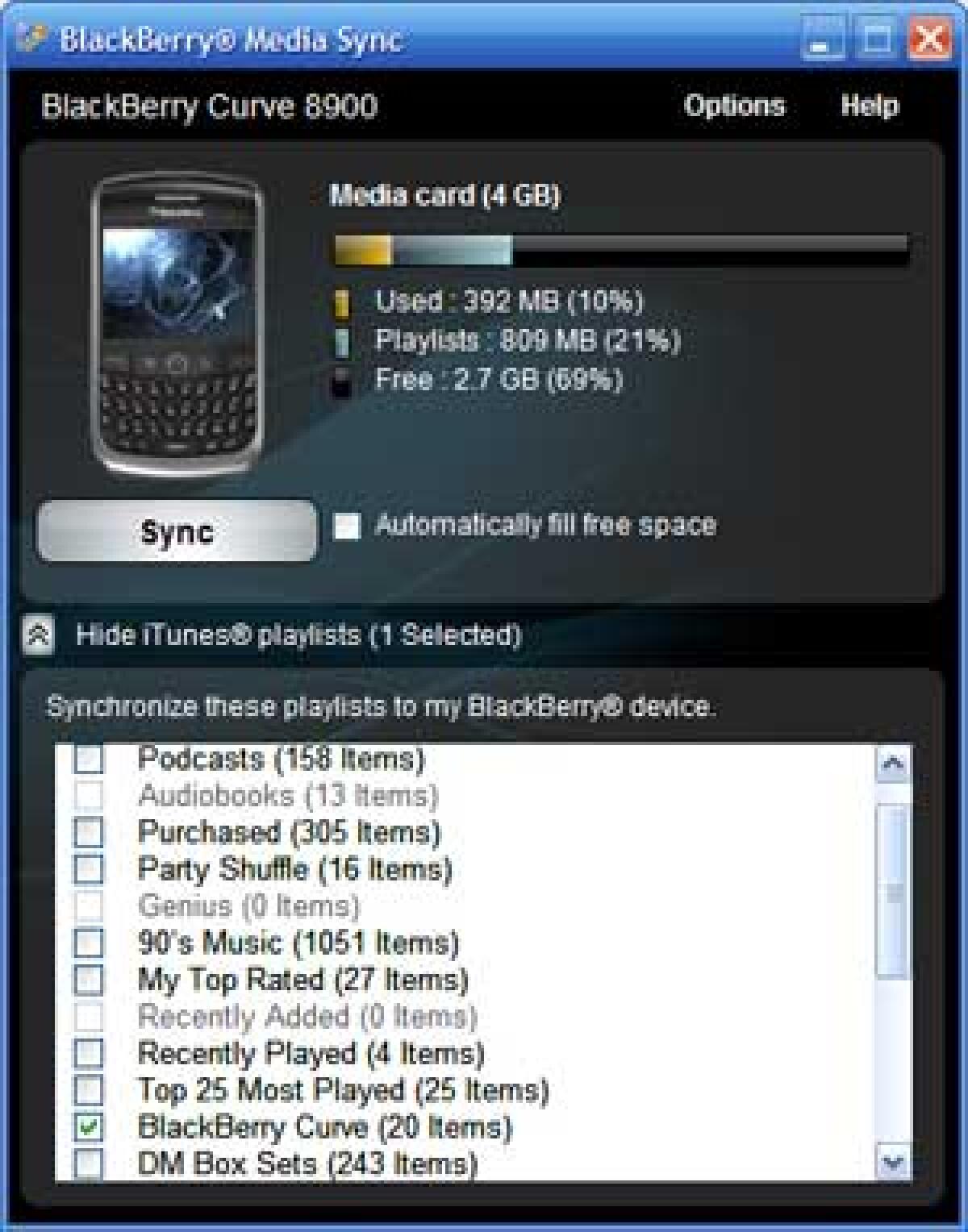 Come sincronizzare iTunes a Windows Media Center [Blackberry] - 