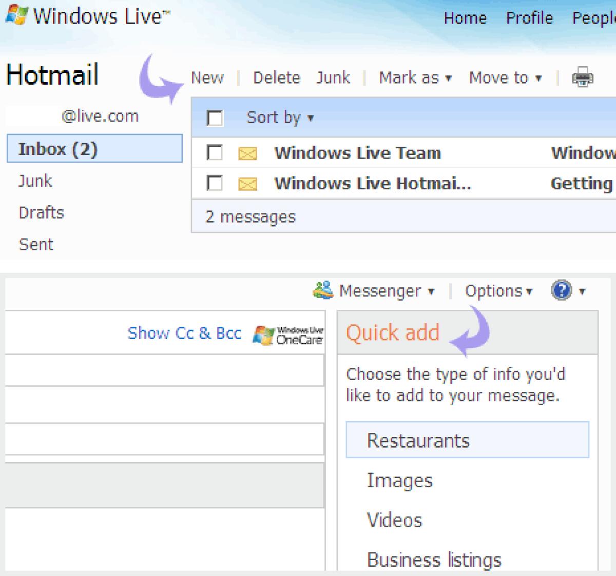 Aggiungere instantaneamente allegati e contenuti a Hotmail, grazie a Bing! - 