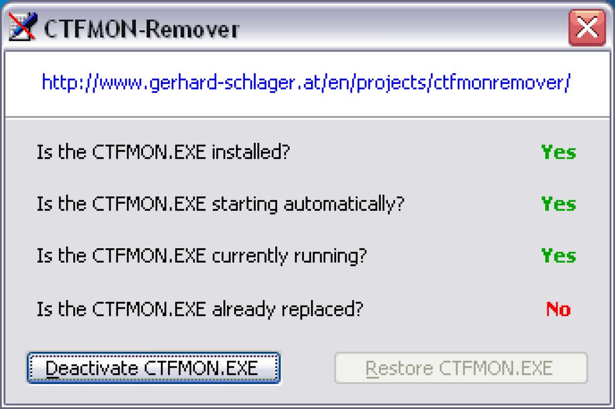 Disabilitare il processo Ctfmon.exe di Windows - 