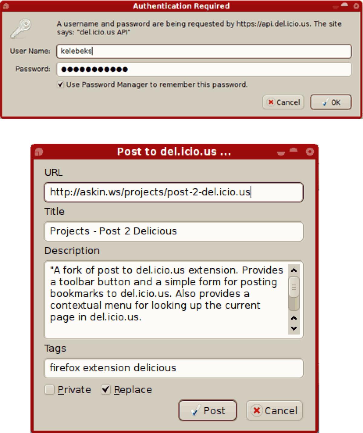 Postare su Delicious con un plugin di Firefox - 