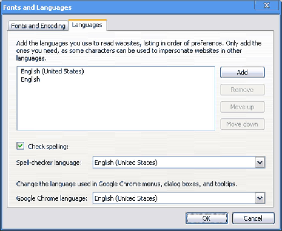 Cambiate il linguaggio di interfaccia di Google Chrome USA - 