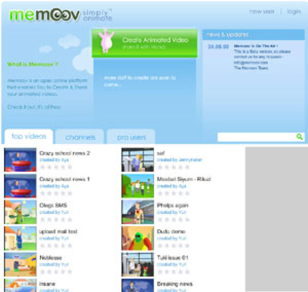 Video flash gratis su Memoov - 
