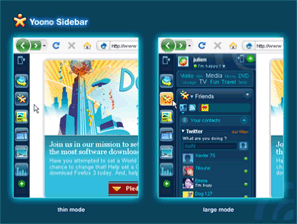 Yoono: tutti i siti preferiti con l'interfaccia di MSN - 