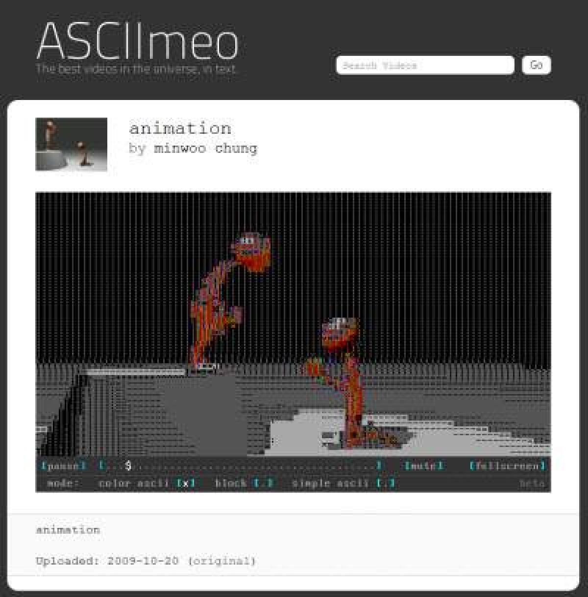 Asciimeo: Vimeo + Ascii ora si può! - 