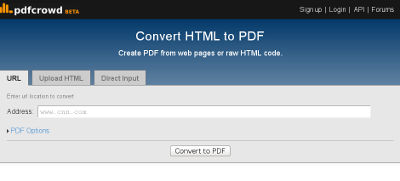 Da html a PDF con PDF Crowd