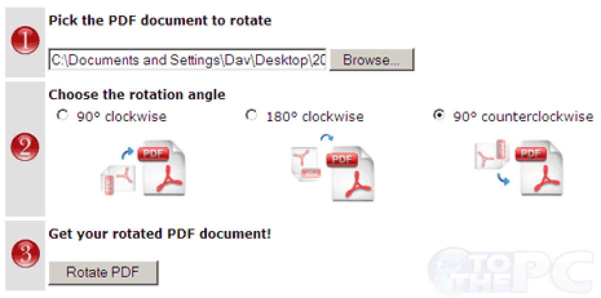 Ruotare un PDF gratuitamente - 