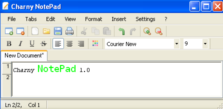 Editor di testo gratuito per Windows, Charny NotePad