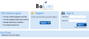 Agenda online per organizzare il lavoro, Bokimi