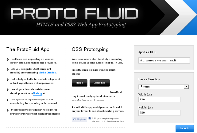 Anteprima dispositivi mobili di siti e blog con ProtoFluid