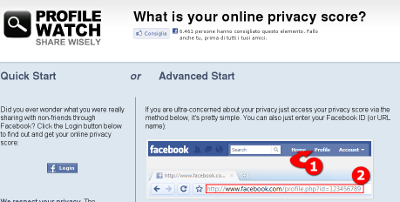 Verificare la privacy del profilo Facebook con Profile Watch