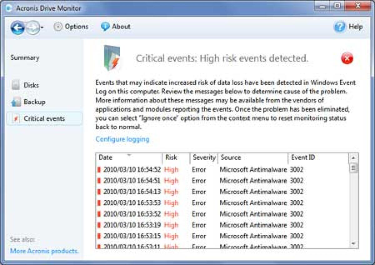 Controllare hardisk con Acronis Drive Monitor - 