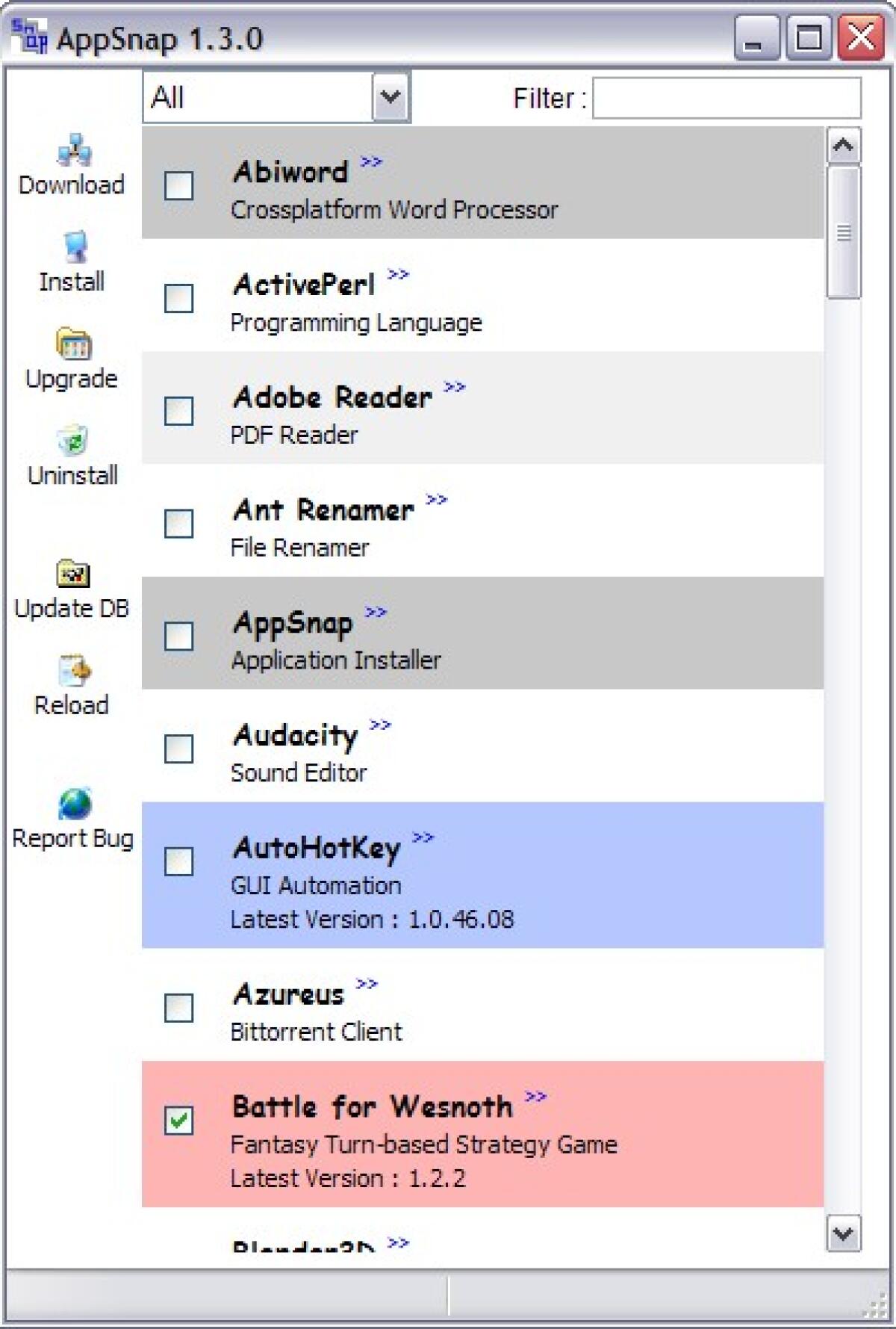 Gestione software con AppSnap - 