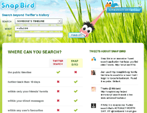 Ricercare nella cronologia dei tweet con Snap Bird