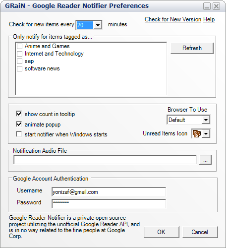 GRaiN, consulta i feed di Google Reader sul desktop