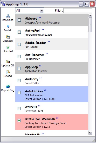 Gestione software con AppSnap