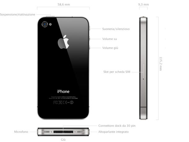 iPhone 4: ripasso su scocca, dettagli e misure