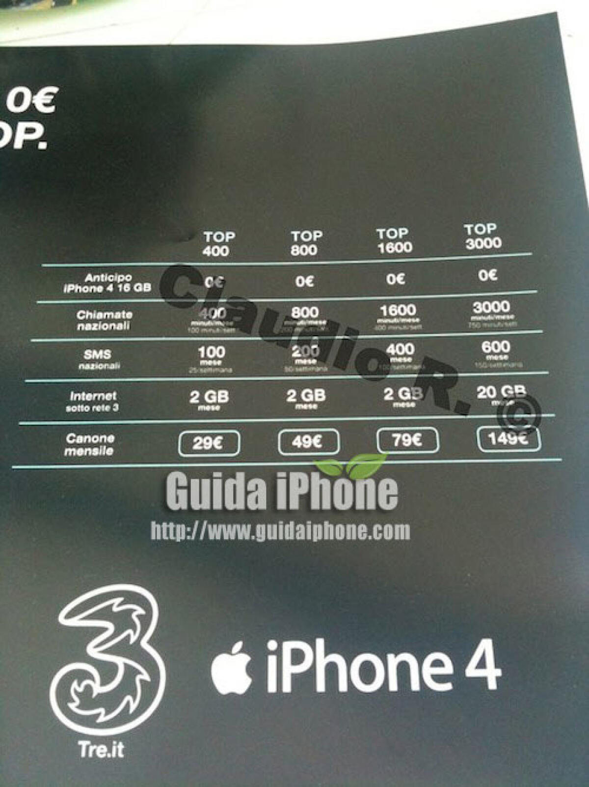 iPhone 4: tariffe abbonamento 3 Italia - 