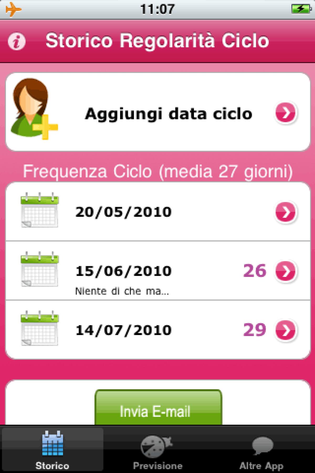 Calcola ciclo applicazione iPhone per il pubblico femminile - 