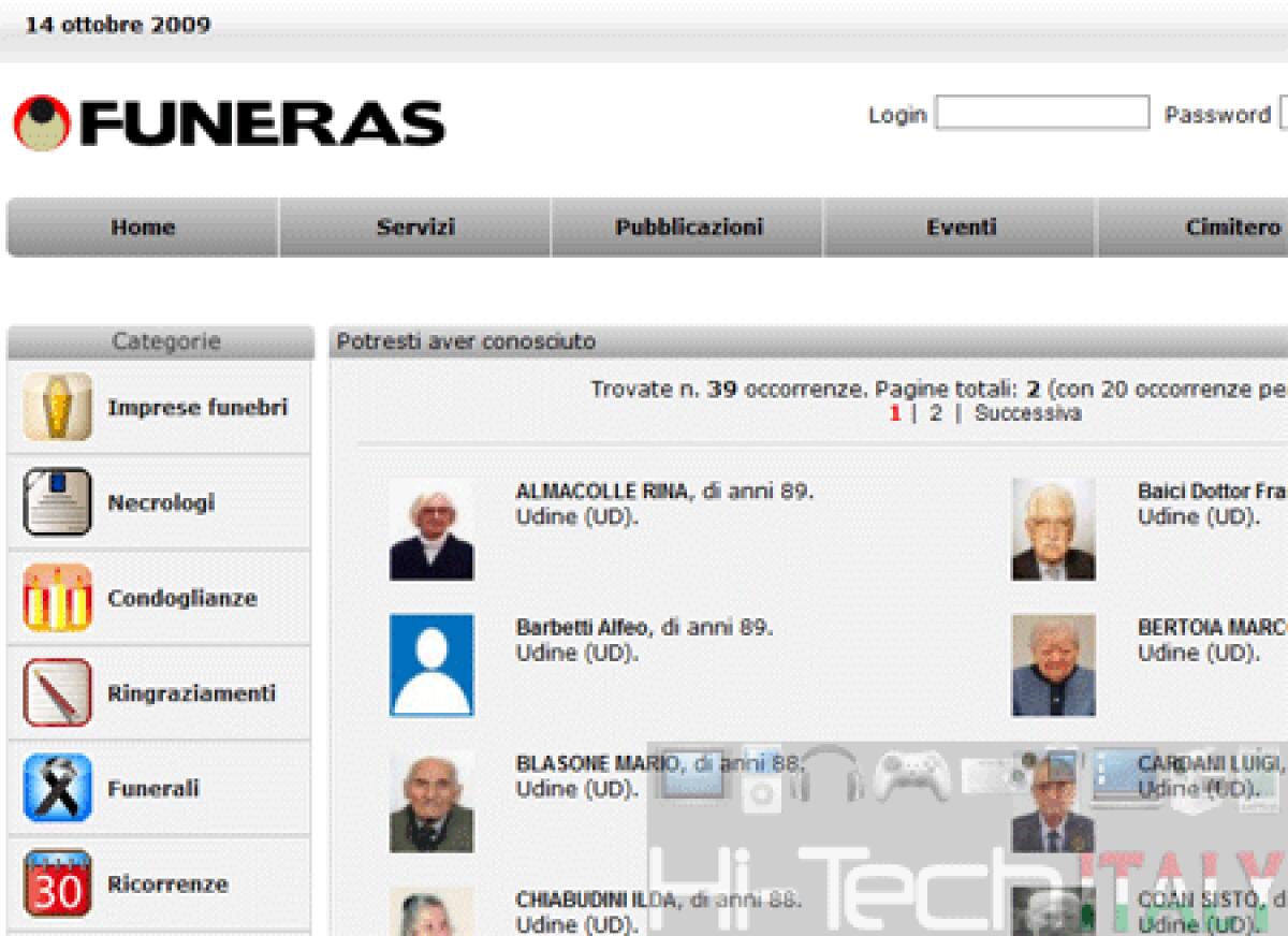 I necrologi ora sono online - 