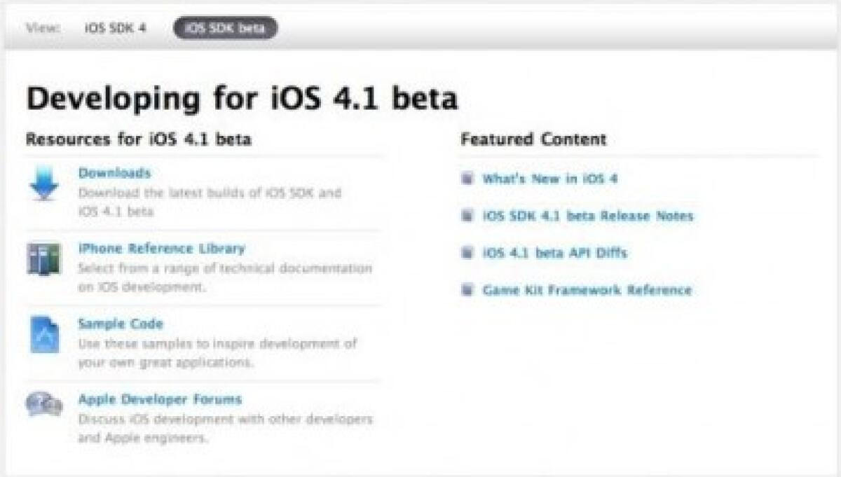 Versione beta firmware 4.1 per iPhone disponibile - 