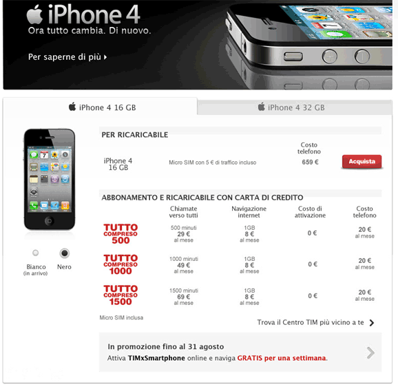 iPhone 4: dove acquistarlo online