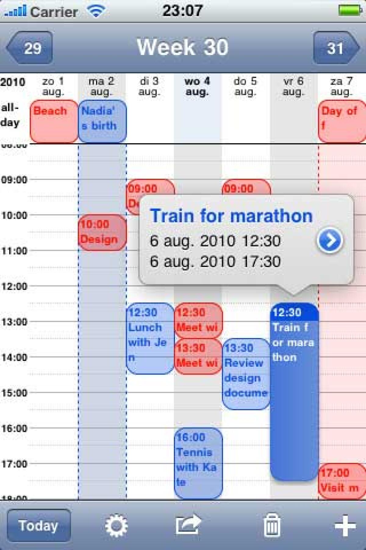 iPhone: con Week Calendar e' ora possibile avere un calendario con vista settimanale - 