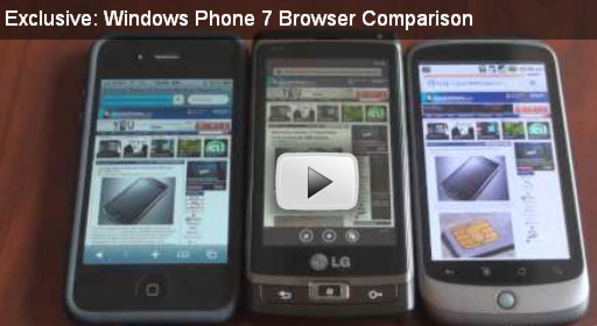 Confronto Web Browser fra iPhone, Nexus One con Android e smartphone LG con Windows Phone 7 - 