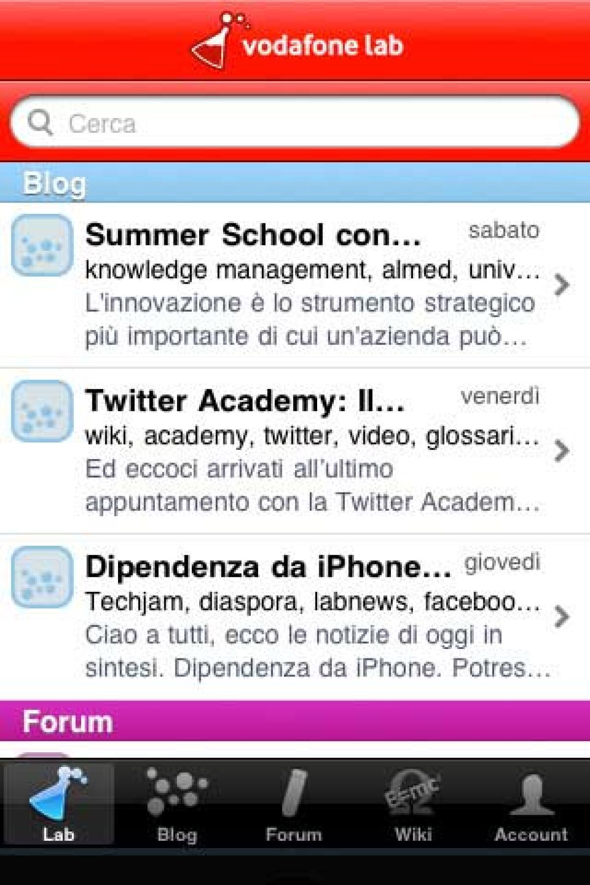 Vodafone Lab, nuova applicazione per iPhone - 