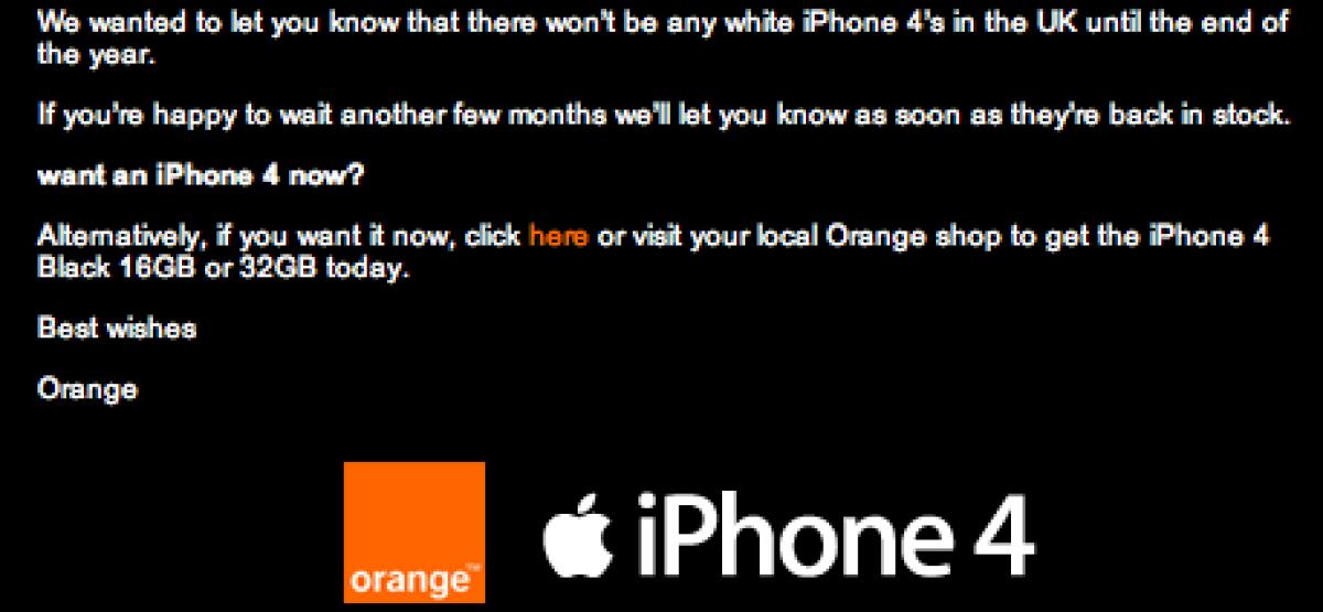 Orange ed iPhone 4 bianco: consegne da fine anno - 