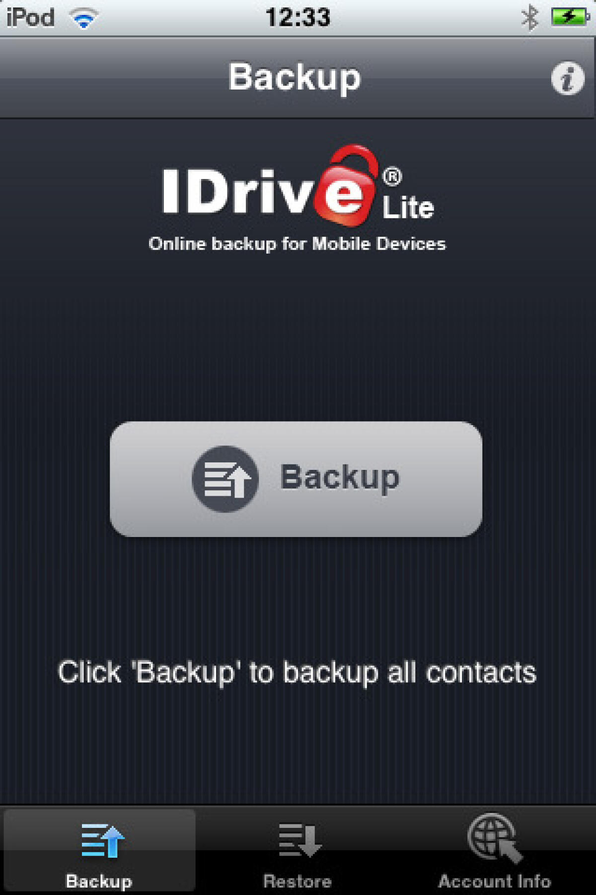 iPhone: backup online dei contatti e relativo ripristino con l'applicazione IDrive Lite - 