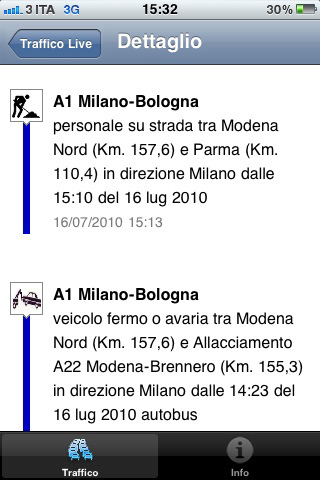 Con Traffico Live non rimarrete mai bloccati nel traffico!