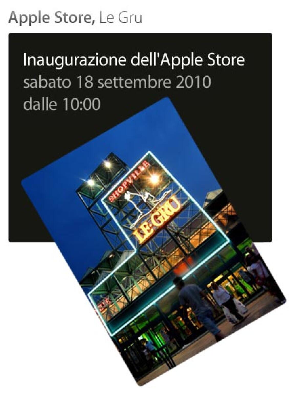 Apple Store centro commerciale Le Gru di Grugliasco: inaugurazione il 18 settembre ore 10.00! - 