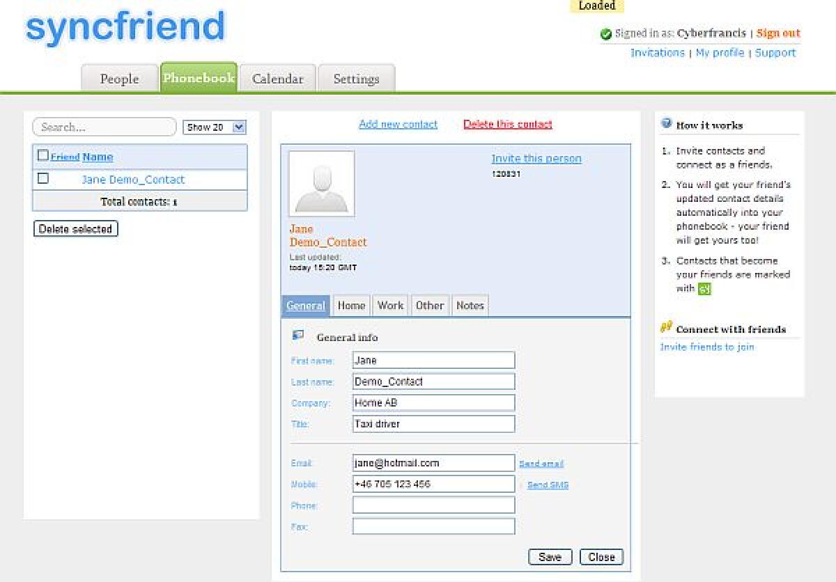 Sincronizzare contatti online - 