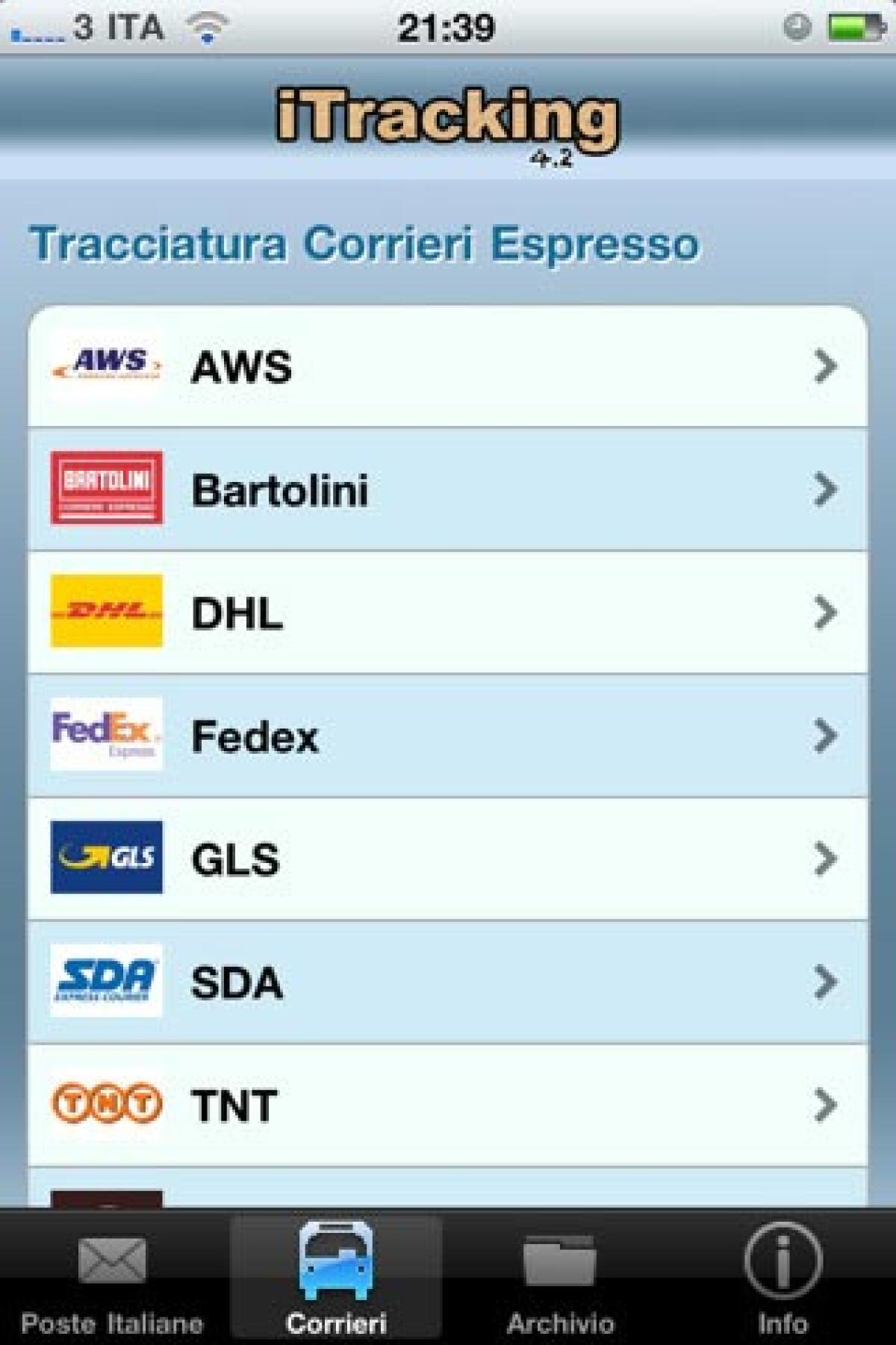 iPhone e l'applicazione iTracking per monitorare le tue spedizioni - 