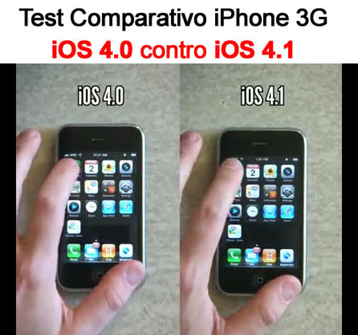 iPhone 3G: video test comparativo di velocita' fra iOS 4.0 ed iOS 4.1 - 