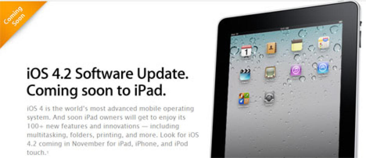 Apple ha messo online una pagina web con l'indicazione che iOS 4.2 sara' presto disponibile - 