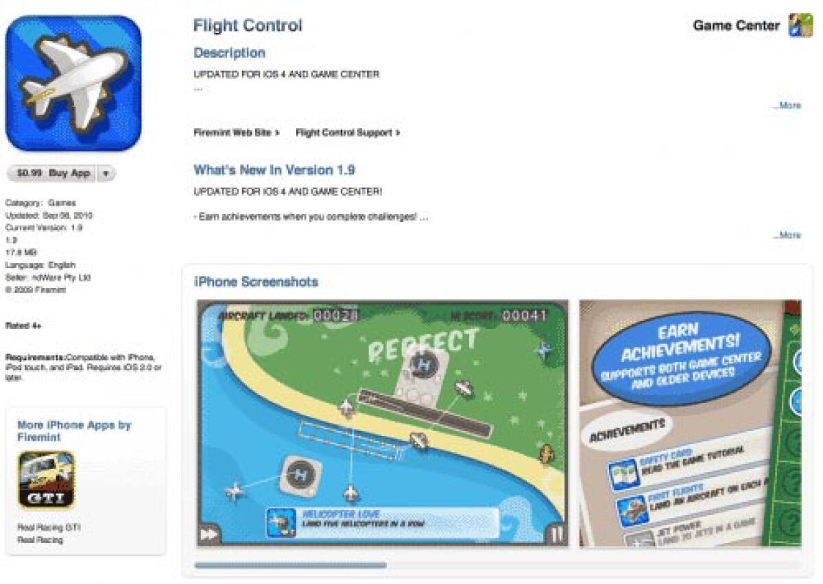 Apple aggiunge in App Store, nelle pagine delle applicazioni iPhone compatibili, l'icona di Game Center - 