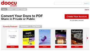 Doocu, convertire file in PDF e condividerli con la comunità