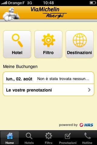 iPhone, nuova applicazione Alberghi ViaMichelin